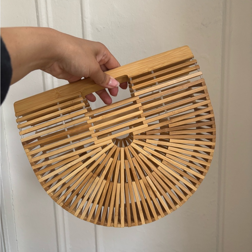 Natural Bamboo Half-Moon Bag - Picture 2 of 2